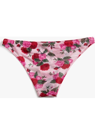 Koton Çiçekli Brief Külot Tül Pembe Desenli 3slk30093mk 3SLK30093MK2D5 Pembe