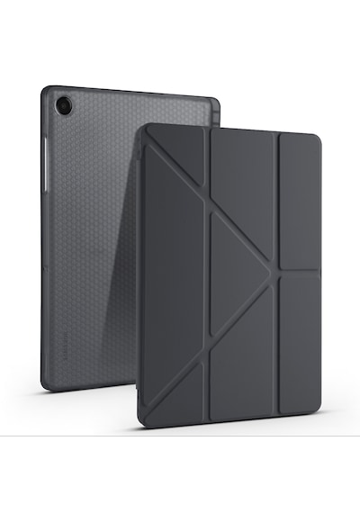 Samsung Galaxy Uyumlu Tab A11 Plus Kılıf Tri Folding Kalem Bölmeli Katlanabilir Standlı Pu Deri Yumuşak Kapak