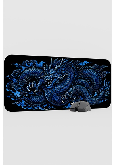Ejderha Mavi V2 70x30 Xl Gaming Kauçuk Kaymaz Taban Mouse Pad Fare Altlığı