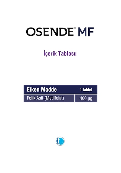 Osende Metilfolat 30 Tablet