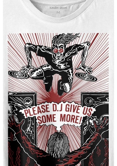 Dj Give Some Music Elektronik Müzik Baskılı Tişört Unisex T-shirt 001