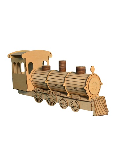 Algwood 3d Ahşap Buharlı Tren Lokomotif Maketi - Steam Train Nostalji Serisi 149 Parça Lazer -yetişkin Ve Genç Hobi Seti 47x17x22 Cm