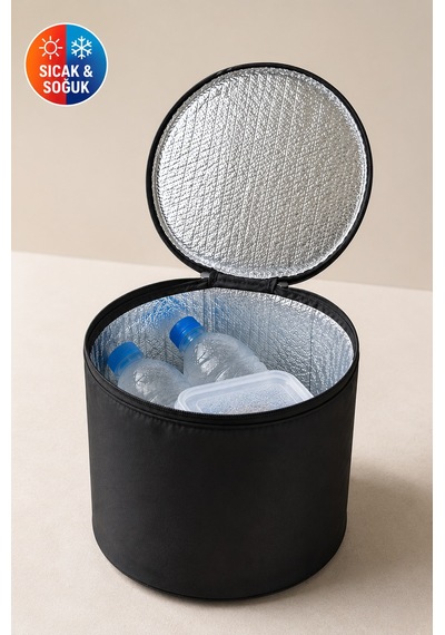 Termos Çanta Isı Yalıtımlı Soğuk Sıcak Tutucu Piknik Kamp Plaj Yiyecek İçecek Taşıma Çantası 20 Litre Siyah