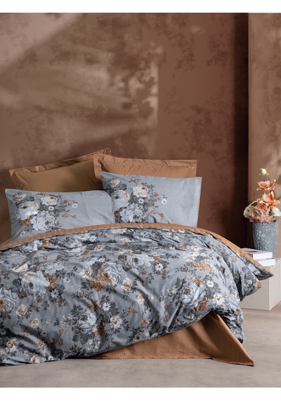 Cotton Box Çift Kişilik Nevresim Takımı Lenora Kahve Kahverengi