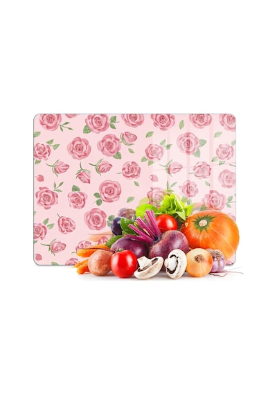 Decovetro Cam Kesme Tahtası Ve Sunumluk Love Serisi Gül Desenli 20 X 30 Cm Diğer