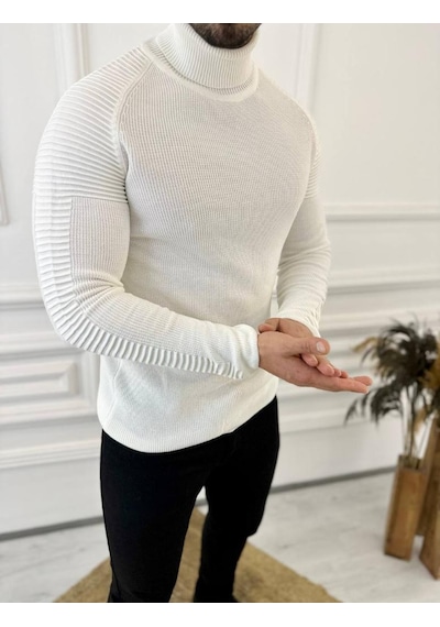Elku Moda Kazak Naturel Pamuk Triko Boğazlı Balıkçı Yaka Kazak Beyaz Elku Moda Kazak Naturel Pamuk Triko Boğazlı Balıkçı Yaka Kazak Beyaz