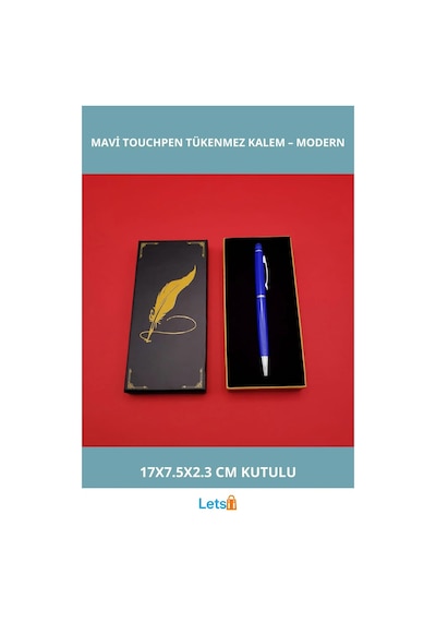 Şık Mavi Metal Touchpen Tükenmez Kalem Dijital Ve Klasik Kullanım İçin İdeal Çok Renkli
