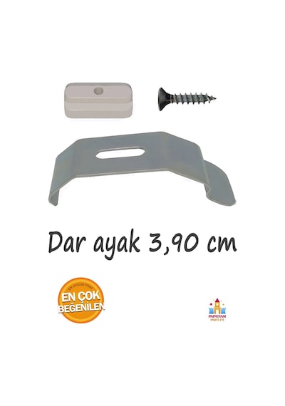 Stor Zebra Perde Metal Ayak Tavana Duvara Montaj Aparatı Dar Kasa 3.5 Cm Metal Portray 10 Adet Gri