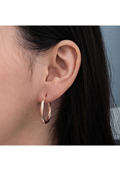Gümüş Rose 3 Mm Burgu Şarnel Küpe