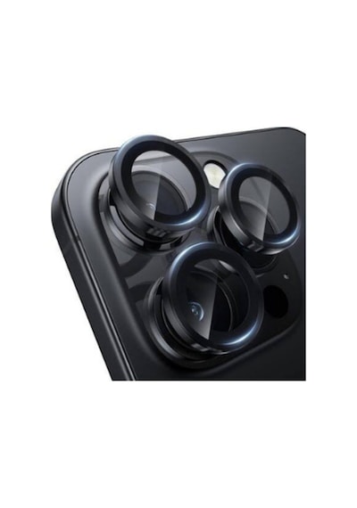 Apple Uyumlu iPhone 16 Pro Max Kamera Lens Koruyucu Siyah