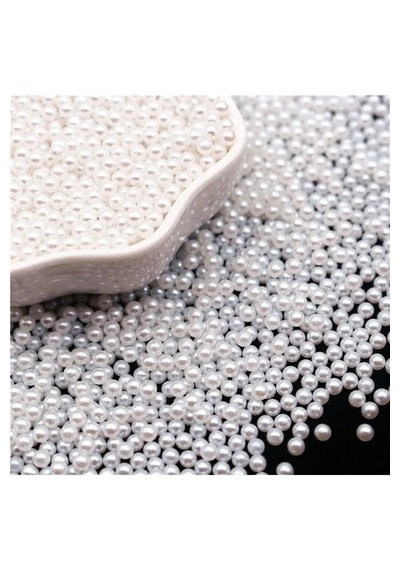 10 Mm Deliksiz Beyaz Renk Çakma Inci 45-50 Ad 25 Gr