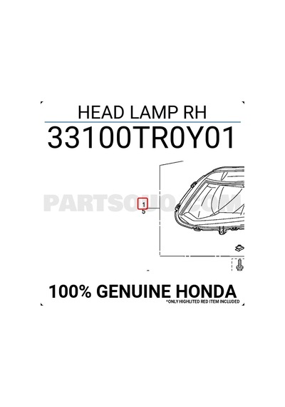 Far Civic 2012-2016 Fb7 Sedan Elektrikli Sağ Oem No:33100tr0y01