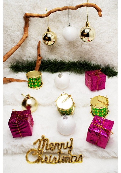 Merry Christmas Karışık Yılbaşı Süs Paketi