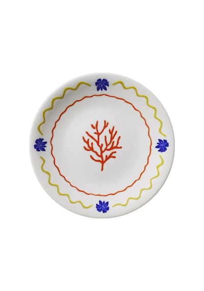 Kütahya Porselen Bone Costa Mare 6 Parça 21 Cm Servis Tabağı Beyaz Ve Altın
