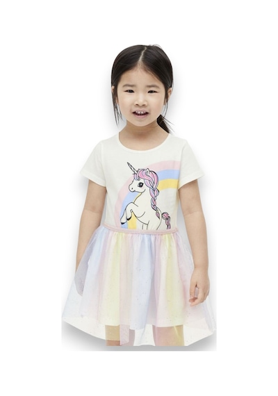 Unicorn Kız Çocuk Tüllü Elbise St08976 Beyaz