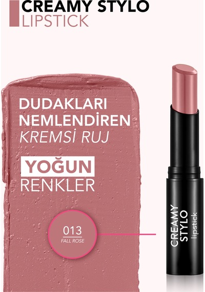 Flormar Creamy Stylo Yüksek Pigmentli & Yarı Parlak Bitişli Kremsi Ruj 013 Fall Rose