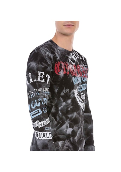 Cipo & Baxx CL453 3 Boyutlu Siyah Erkek Sweatshirt Siyah