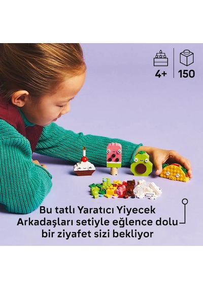 LEGO® Classic Yaratıcı Yiyecek Arkadaşlar 11039 - 4 Yaş ve Üzeri Çocuklar için Yaratıcı Oyuncak Yapım Seti (150 Parça)