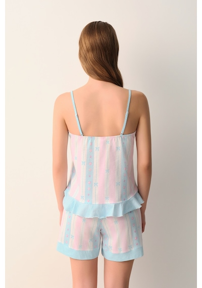 Suwen Briella Pamuklu Atlet Şort Pijama Takımı Sh26612667334 Pembe