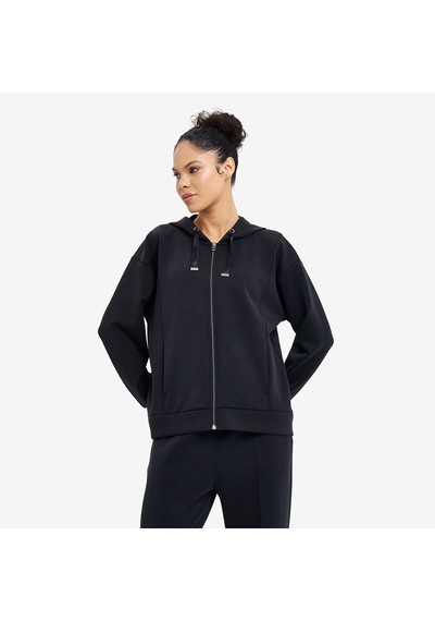 Lescon Siyah Kadın Fermuarlı Kapüşonlu Sweatshirt 26n-2103