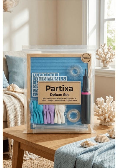 Deniz Kızı Deniz Altı Doğum Günü Süsleme Deluxe Set Mavi Keçe Yazı Panosu Standlı Pompa Balon Zincirli 7 Li Şeffaf Balon Standlı 1 - 12 Yaş