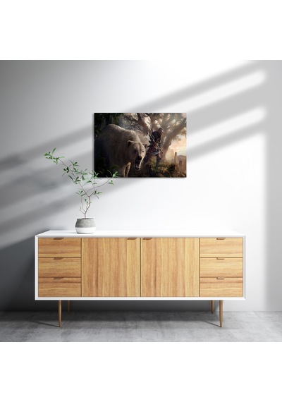 Cakasepetim Assassins Creed Baltalı Savaşçı Ve Ayı Ahşap Mdf Tablo