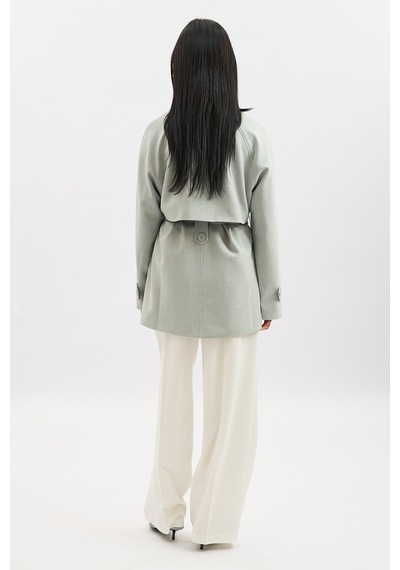 Manuka Yüksek Yaka Kemerli Trençkot Mavi Ss26trc00006-22 Mavi