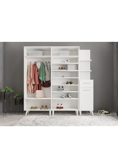 Begonya Portmanto Vestiyer Beyaz - 200 cm