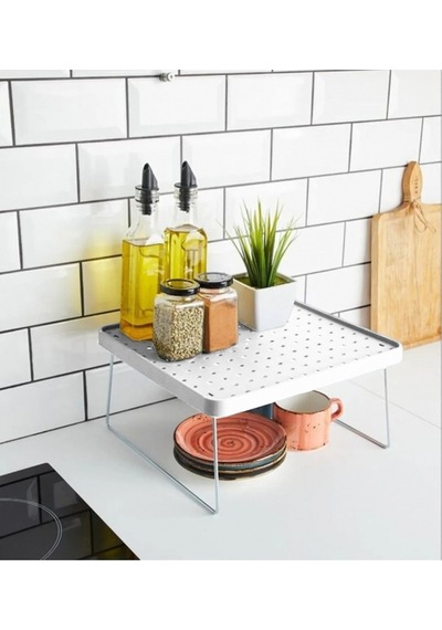 Büyük Boy Dolap İçi Katlanabilir Raf Düzenleyici Ve Tezgah Üstü Düzenleyici Plastik 30 X 30 Beyaz Tr Diğer