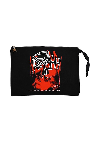 Death The Sound Of Perseverance Siyah Clutch Cüzdan / El Çantası Siyah