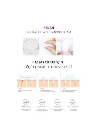 Pekah Nemlendirici Yüz ve Makyaj Temizleme Köpüğü 120 ML