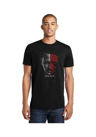 Link In Park Chester Bennington Rock Baskılı Siyah Erkek Tshirt (528884043)
