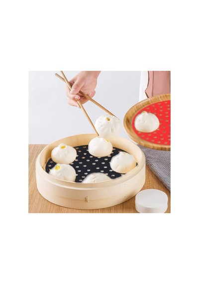 Siyah Isıya Dayanıklı Yıkanılabilir Silikon Fırın Ve Airfryer Yuvarlak Model Pişirme Matı 23 Cm Bx40