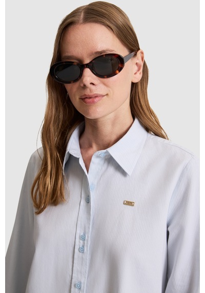 U.s. Polo Assn. Kadın Açık Mavi Gömlek Desenli 50324617-vr003 Acık Mavı