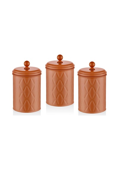 The Mia Prizma Çay Şeker Kahve Kavanozu Terracota 1 Lt