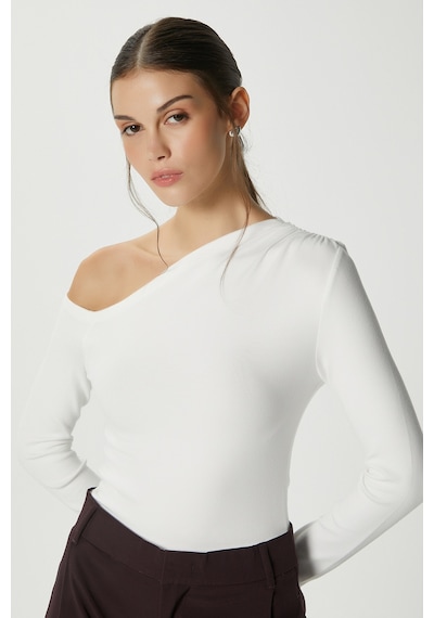 Ritnice Kadın Maje Lux Touch Omuz Detay Ekru Bluz