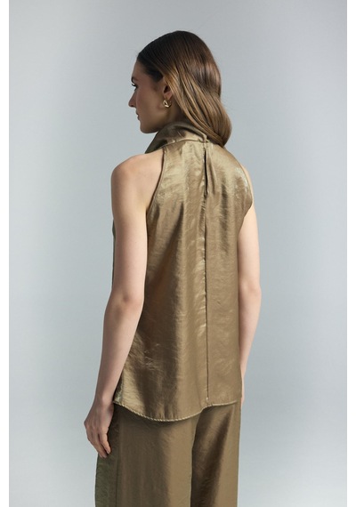 Sateen Aura Bluz - Haki-137268