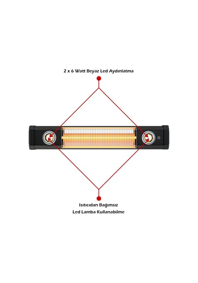 Vega 2500w Sarkıt Tipi Karbon Infrared Isıtıcı