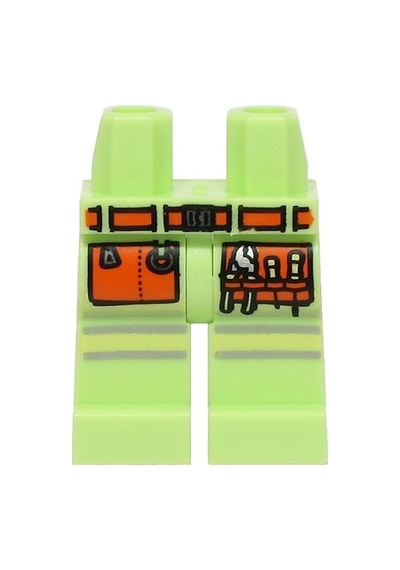 Minifigür Parçaları: Legs Decorated, Bacak, Ayak: 970c00pb1631