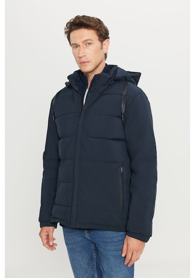AC&Co / Altınyıldız Classics Erkek Lacı Standart Fit Normal Kesim Dik Yaka Kapüşonlu Yan Cepli Casual Mont Laci