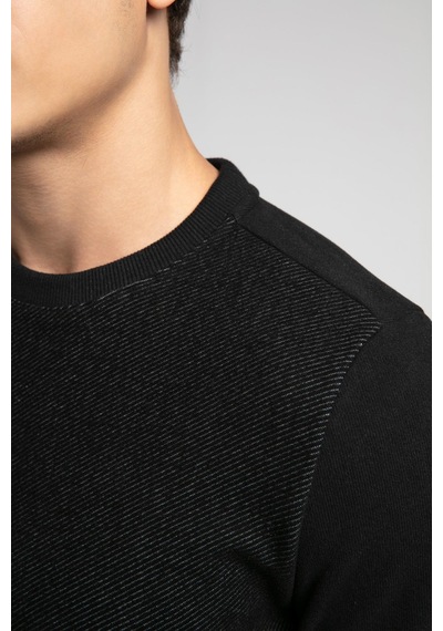 Lee Cooper Newdiagonal Erkek O Yaka Sweatshirt Siyah-20952 Siyah