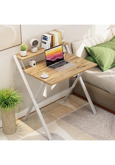 Bodo Metal Ayaklı Laptop Masası Katlanır Çalışma Masası Raflı Masa Katlanır Laptop Sehpası Beyaz - Çam Bodo Metal Ayaklı Laptop Masası Katlanır Çalışma Masası Raflı Masa Katlanır Laptop Sehpası Beyaz - Çam