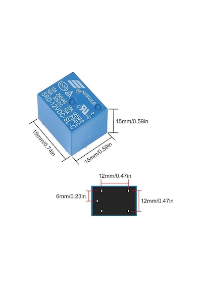 250v 10a Srd-12vdc-sl-c 12v Dc Röle 5 Pin Pcb Montaj Tip 220v No Nc Güç Rölesi