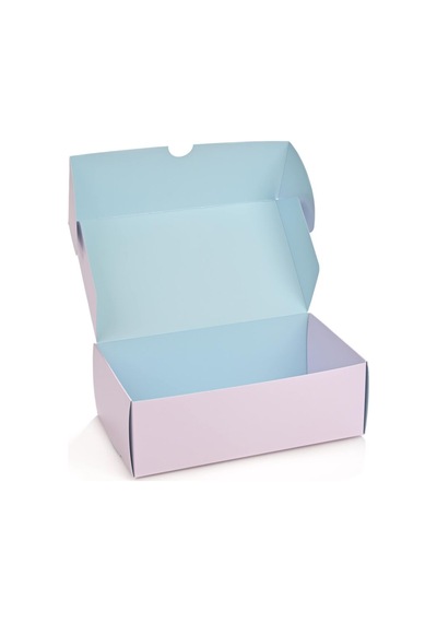Kurabiye Kutusu Pembe-mavi 21 X 12 Cm 100 Adet