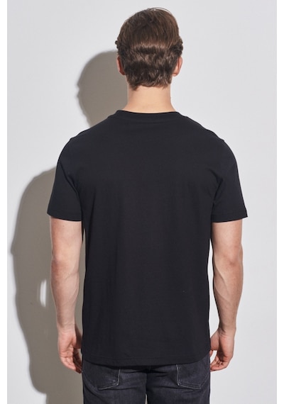 Regular Fit Normal Kesim Bisiklet Yaka Siyah Tişört W231228001 Siyah