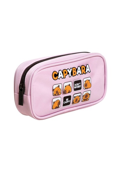 Capybara Orijinal Lisanslı Kalem Kutusu Fermuarlı, Kumaş Pembe