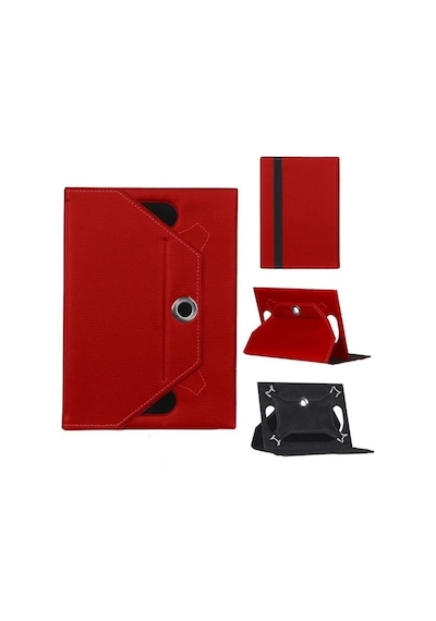 Hometech Alfa 8tx Universal Standlı Tablet Kılıfı Kırmızı Kapaklı Kılıf
