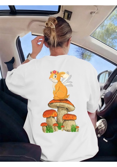 Noıssey Urban Pop Graphic Kadın Tişört Koleksiyonukod 5584 Beyaz