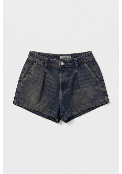 Itsbasic Kadın Koyu Kot 2s6 Mini Pileli Denim Şort