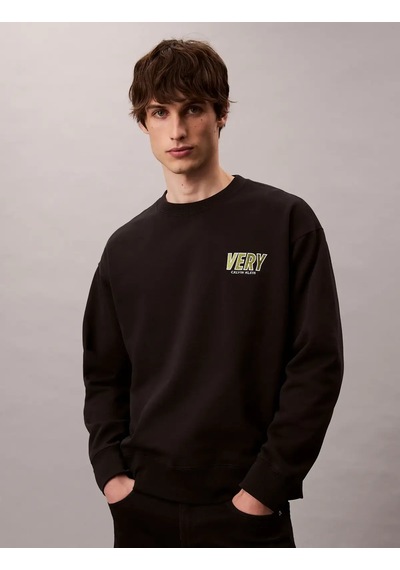 Calvin Klein Premıum Fleece Logo, Ub1 Siyah Erkek Sweatshirt